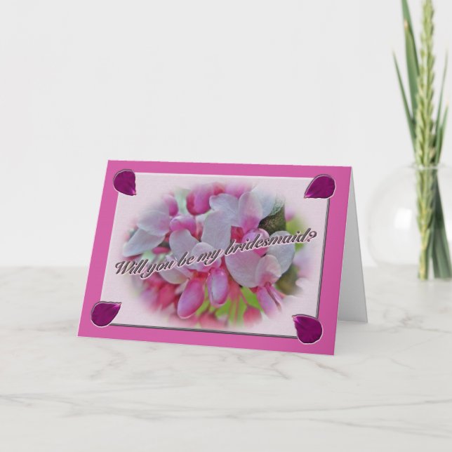 Bridesmaid Request Redbud Blume Einladung (Vorderseite)