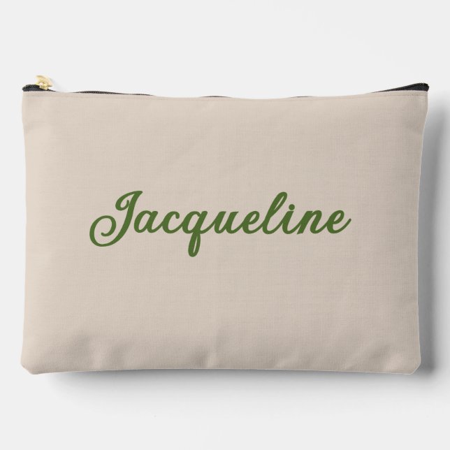 Bridesmaid Retro Green + Beige Diamond Schachbrett Zubehörtasche (Vorderseite)