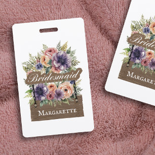 Bridesmaid Retro Rustikal farbenfroh florale Farbe Ausweis
