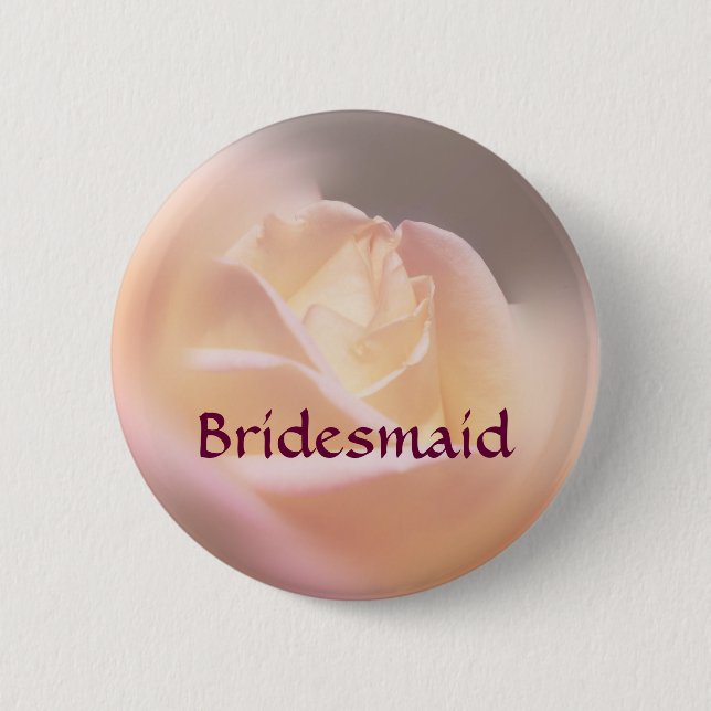 Bridesmaid Rose Blume Wedding Button (Vorderseite)