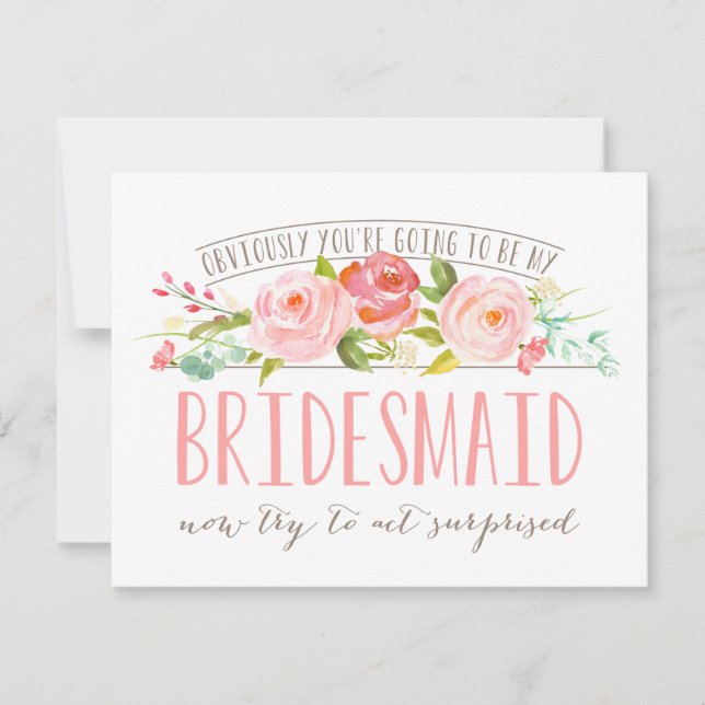 Bridesmaid Rose Garden Card Einladung (Vorderseite)