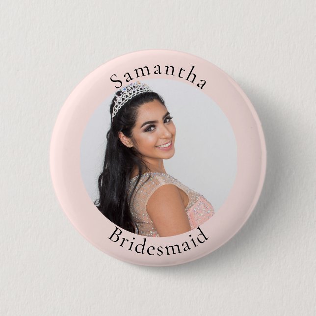 Bridesmaid-Rose Goldrot-Foto Button (Vorderseite)