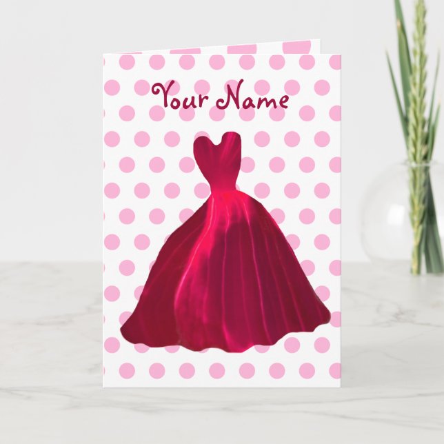 BRIDESMAID ROSE RED Velvet Gown V5 Einladung (Vorderseite)