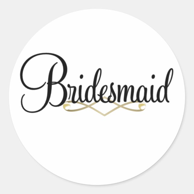 Bridesmaid Runder Aufkleber (Vorderseite)