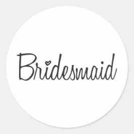 Bridesmaid Runder Aufkleber