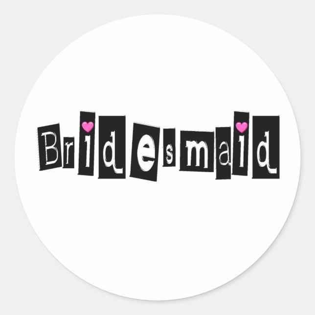 Bridesmaid Runder Aufkleber (Vorderseite)