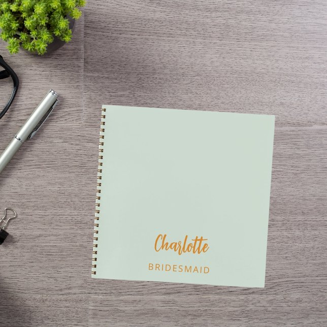 Bridesmaid Salbei grün Notizbuch (Von Creator hochgeladen)