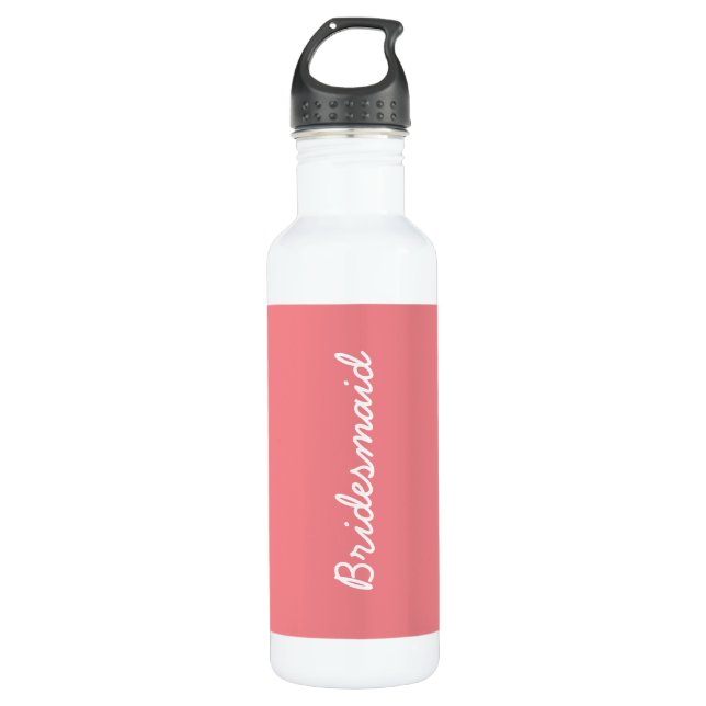 Bridesmaid Salmon Pink Wedding Bridal Geschenk Gef Edelstahlflasche (Vorderseite)