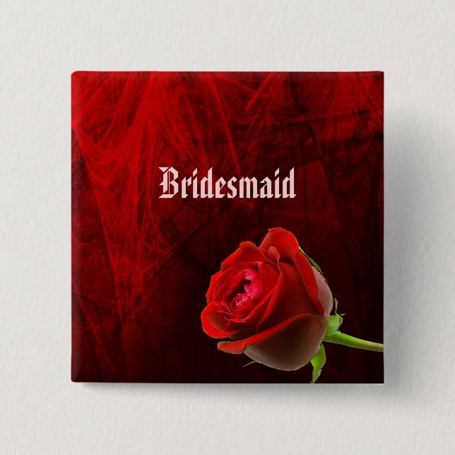 Bridesmaid-Schaltfläche für die gotische Rose Button (Vorderseite)
