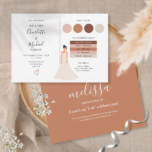 Bridesmaid Signature Script Wedding Info Card Einladung