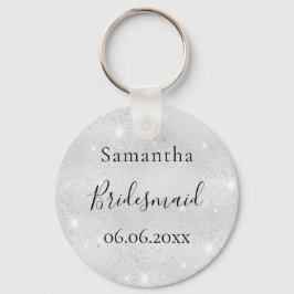 Bridesmaid silber funkeln eleganter Name Schlüsselanhänger