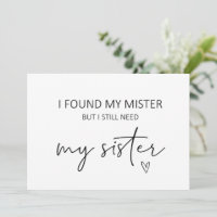 Bridesmaid Sister Vorschlag Flat Card