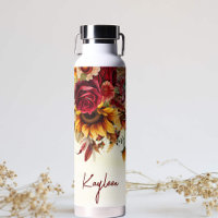 Bridesmaid spendet burgundy Rose Sonnenblumen Brau
