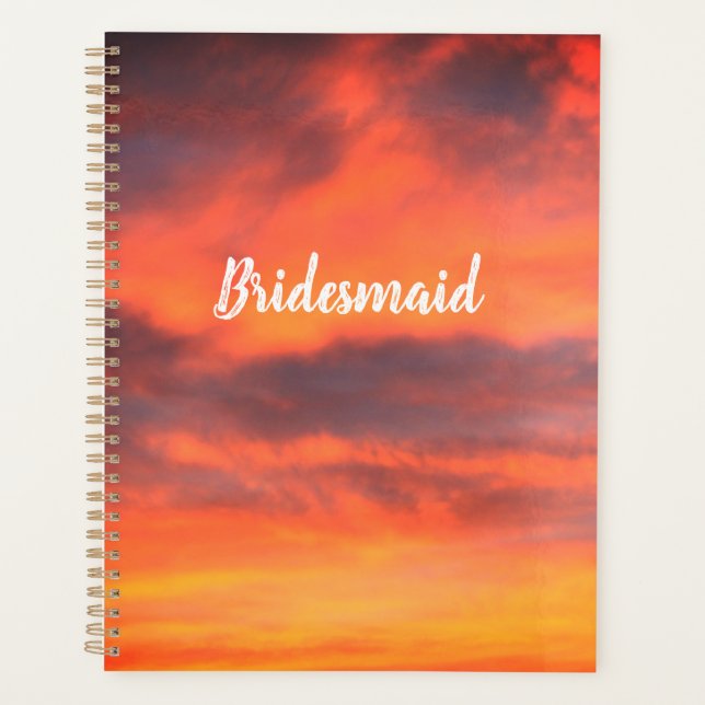 Bridesmaid Sunset Sky Orange Abstrait Cadeau Favor (Devant)