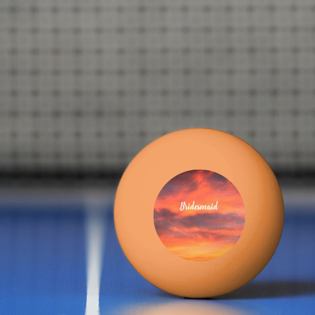 Bridesmaid Sunset Sky Orange Abstraktes Geschenk G Tischtennisball (Netto)