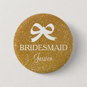 Bridesmaid-Taste für den Glitzer für Hochzeitsfeie Button