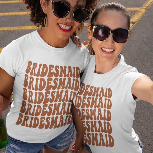 Bridesmaid Terracotta Custom Matching Brautparty T-Shirt (Von Creator hochgeladen)