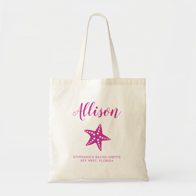 Bridesmaid Tote Bag für Bachelorette oder Hochzeit Tragetasche (Vorne)