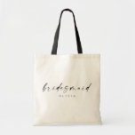 Bridesmaid Tote Bag | Modernes Skript Tragetasche<br><div class="desc">Einfach tote Kacke is such a fun gift for your favorite girls! The minimum yet elegant design is perfect for the modern bride. Featuring a handwritten signatur script with a Single Ohne-Serif. Personalize each bag with your bridesmaid's name by clicking "Details" next to "Persalize this template", and make even more...</div>