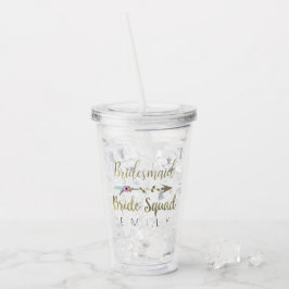 Bridesmaid Tribal Floral Arrow Gold Wedding Acryltrinkbecher