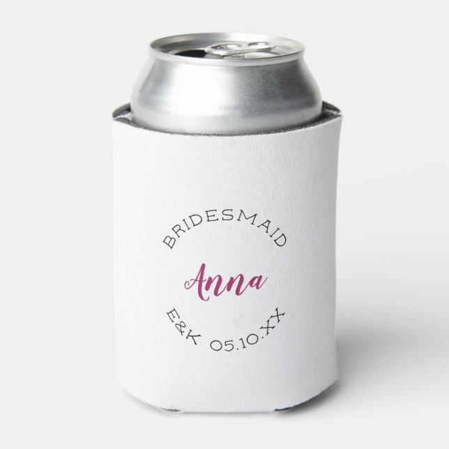Bridesmaid Typographic Can Cooler Dosenkühler (Kanne Vorderseite)