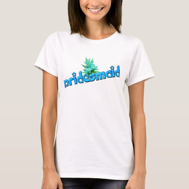 Bridesmaid und Blume Bouquet Niedlich Hochzeit T-Shirt (Vorderseite)