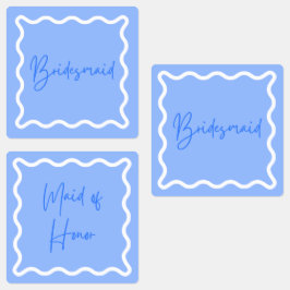 Bridesmaid und Trauzeugin Blue Etiketten