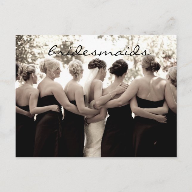 Bridesmaid Vielen Dank Anmerkung Postkarte (Vorderseite)
