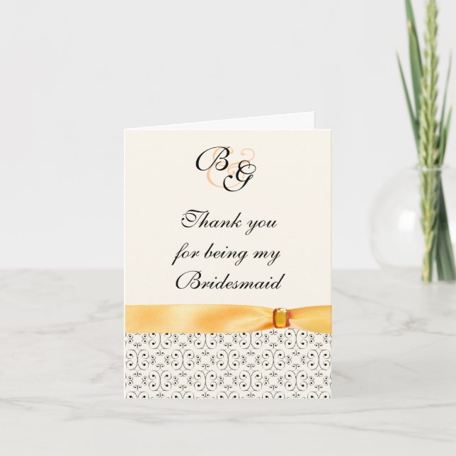Bridesmaid Vielen Dank Card Topaz Wedding Set Dankeskarte (Vorderseite)