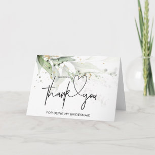 Bridesmaid Vielen Dank, dass Sie ein Hochzeitsstip Karte