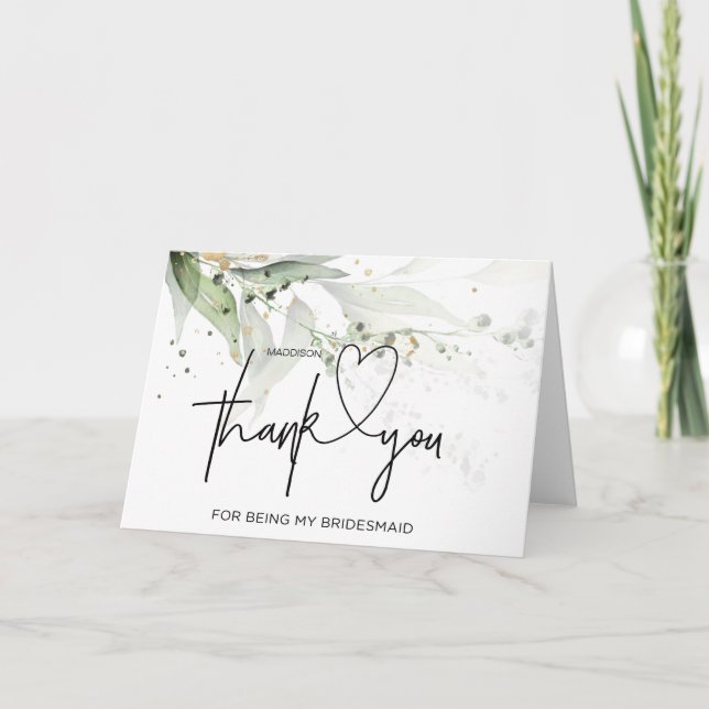 Bridesmaid Vielen Dank, dass Sie ein Hochzeitsstip Karte (Vorderseite)