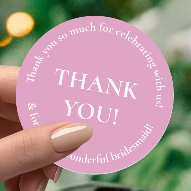 Bridesmaid Vielen Dank, Gastgeschenk Hochzeit Aufk Runder Aufkleber (Von Creator hochgeladen)