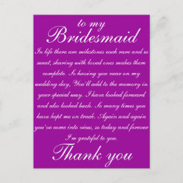 Bridesmaid Vielen Dank Postkarte