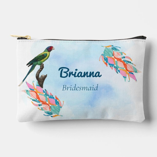 Bridesmaid Vintage Parakeet Zubehörtasche (Vorderseite)