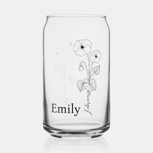 Bridesmaid Violet February Birth Month Blume Dosenglas (Vorderseite)