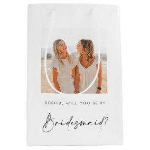 Bridesmaid Vorschlag Beutel mit Foto Mittlere Geschenktüte
