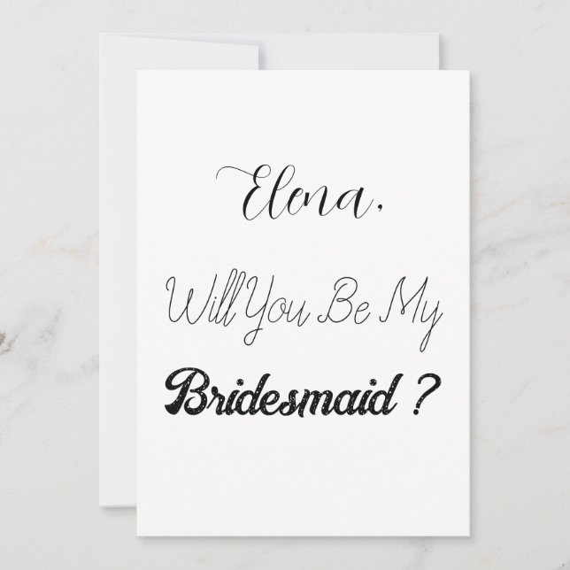 Bridesmaid Vorschlag Elegant Simple Trendy Wedding Einladung (Vorderseite)