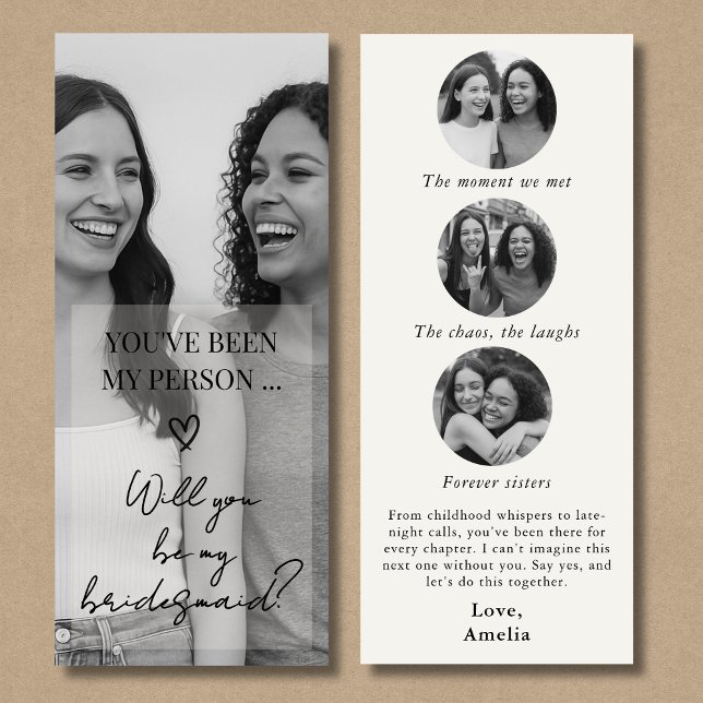 Bridesmaid-Vorschlag Foto-Karte mit Speicherkollek Save The Date (Von Creator hochgeladen)
