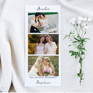 Bridesmaid Vorschlag Foto Strip Trauzeugin Einladung