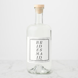 Bridesmaid-Vorschlag für Hochzeitsfeier - Alkoholflaschenetikett