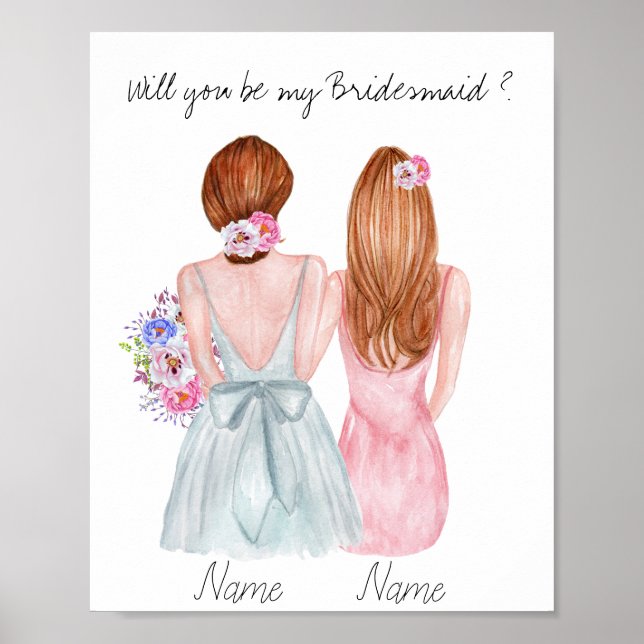 Bridesmaid Vorschlag Geschenk Werden Sie meine Bri Poster (Vorne)