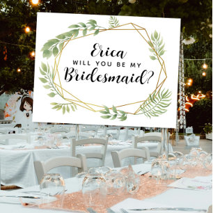 Bridesmaid Vorschlag grün Hochzeitsfeier geo Einladungspostkarte