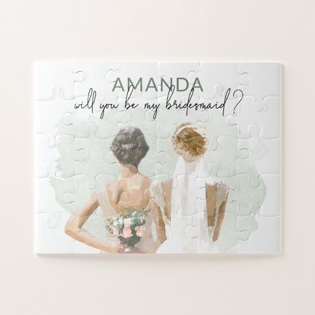 Bridesmaid Vorschlag Individuelle Name Grüne Farbe (Horizontal)
