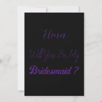 Bridesmaid Vorschlag Lila Black Elegant Hochzeit
