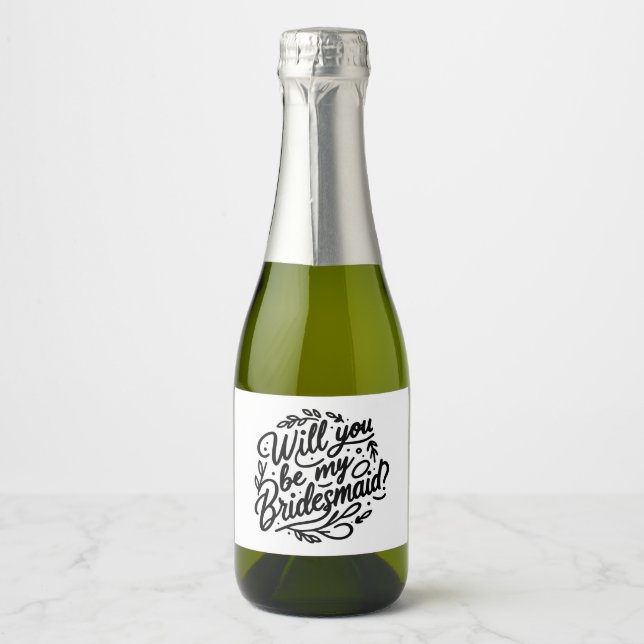 Bridesmaid-Vorschlag Mini Champagne (Vorderseite)