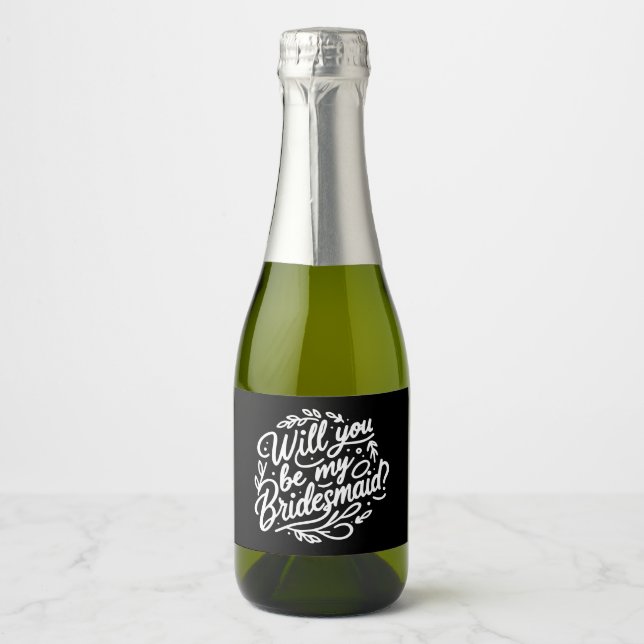 Bridesmaid-Vorschlag Mini Champagne (Vorderseite)