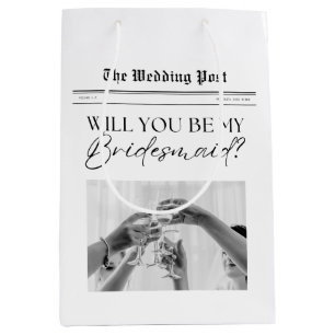 Bridesmaid Vorschlag Newspaper Mittlere Geschenktüte