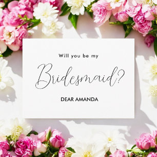 Bridesmaid-Vorschlag Schwarz-weiß elegant einladen Einladung