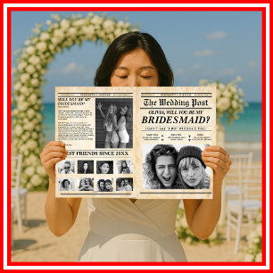 Bridesmaid Vorschlag Zeitung Rustikale Trauzeugin Karte
