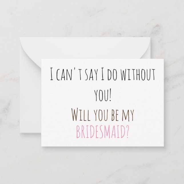Bridesmaid Vorschlagskarte Mitteilungskarte (Vorderseite)